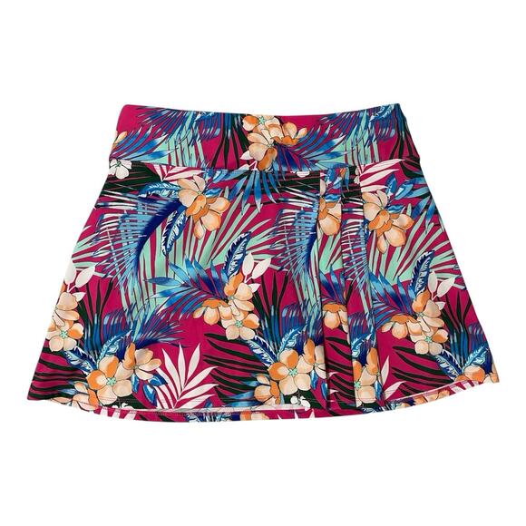 Tommy Bahama Skort Skirt Size M Pink Blue Tropical Print Golf Tennis Pickleball - Picture 1 of 8